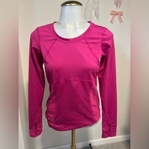 Lucy Tech Activewear Top Fuchsia Hot Pink Thumb Holes Yoga Performance Run